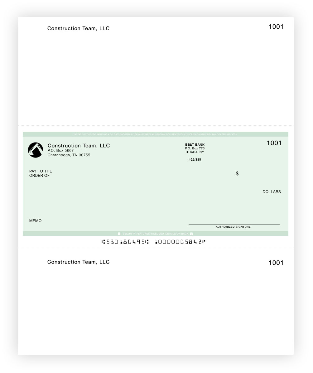 computer program for personal check printing target